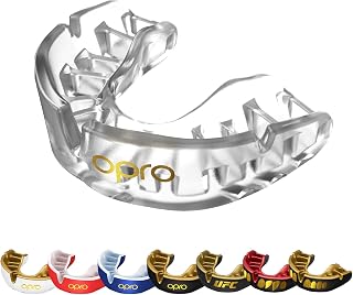 OPRO Gold Level Moldable Mouth Guard, Premium Fit (Clear) Adult & Kids | Easy Self-Fit Mouth Guard for Adults & Kids, Boxing Mouthguard for MMA, Impact Sports, Football & Hockey, Includes Case