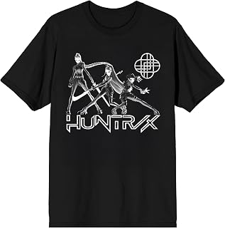 Kpop Demon Hunters Huntrix Line Up on Black Short Sleeve Adult T Shirt