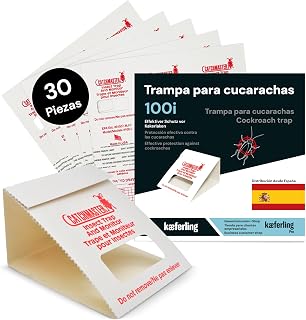 Catchmaster 100i – Cockroach Traps 30 Pieces – Highest Quality Adhesive Roach Traps – No Poison or Biocides – Safe for Children and Pets – Natural Adhesive