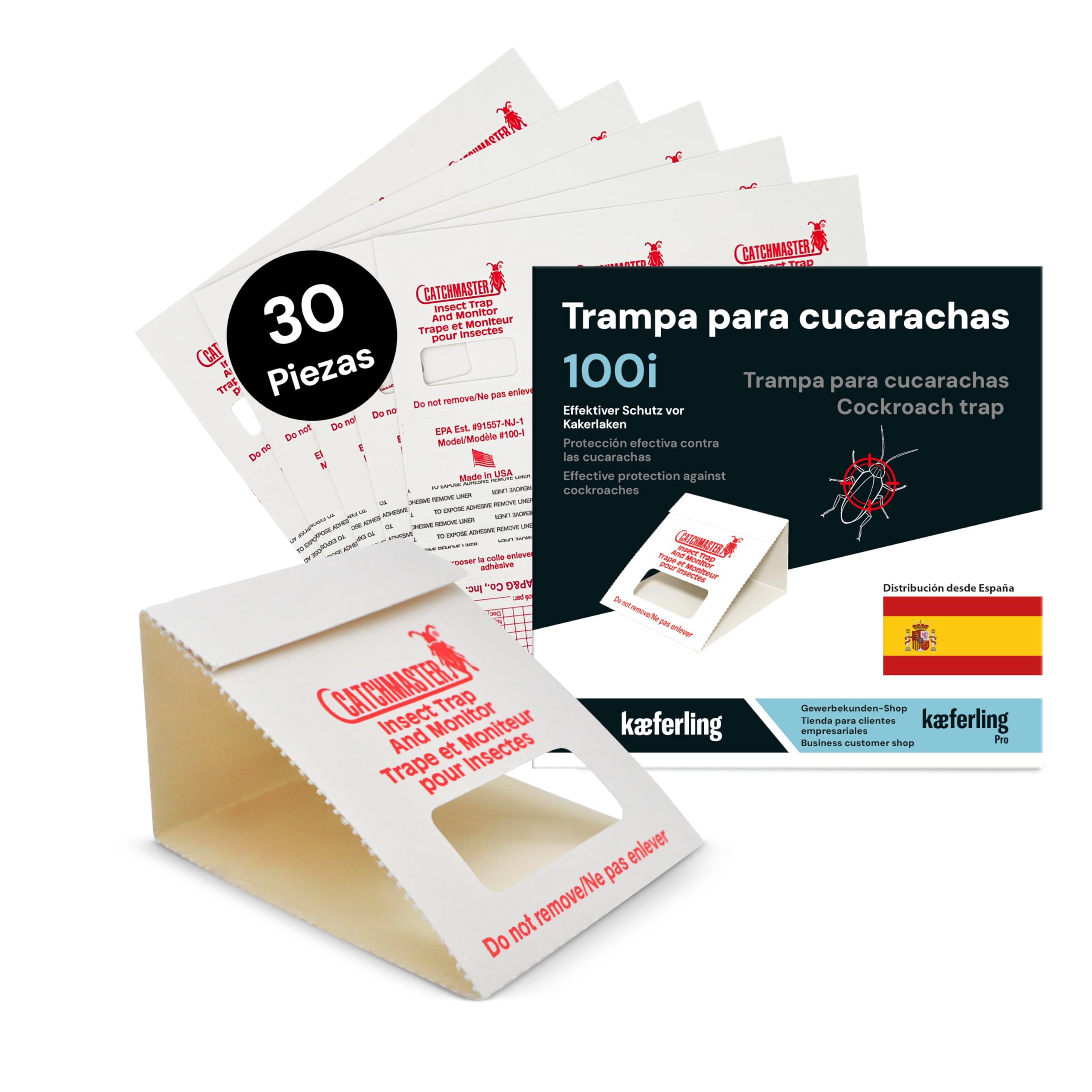 Catchmaster 100i – Cockroach Traps 30 Pieces – Highest Quality Adhesive Roach Tr