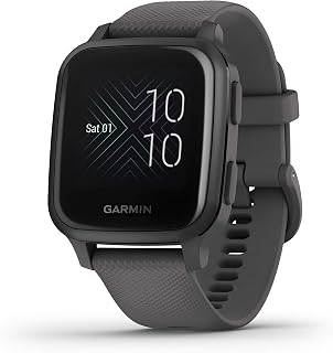 Garmin 010-02427-00 Venu Sq, GPS Smartwatch with Bright Touchscreen Display, Up to 6 Days of Battery Life, Slate (Renewed)