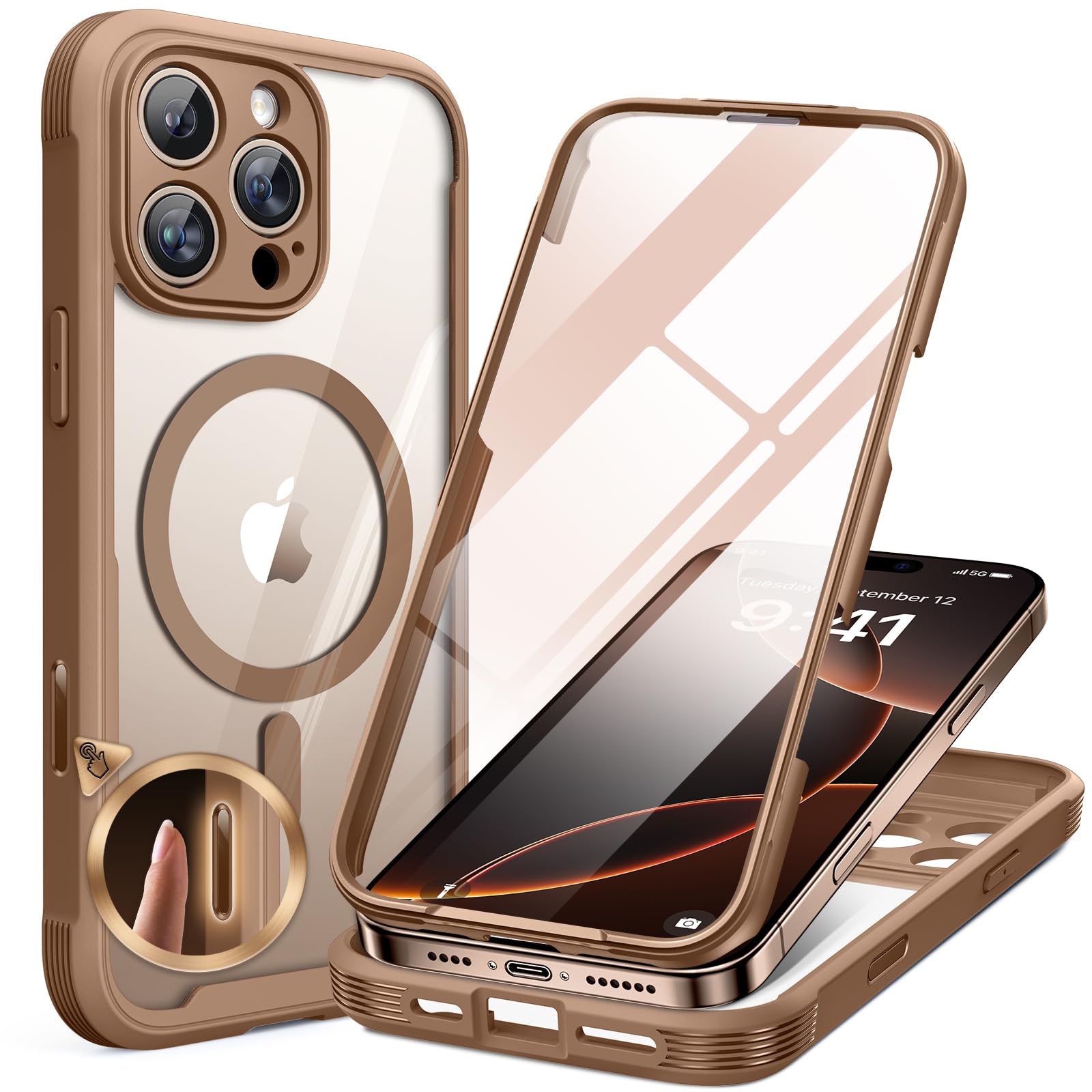 miracase for iPhone 16 Pro Max Case 6.9'', [Bubble Free] Full-Body Bumper Phone 