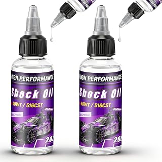 Gulfmew 2 Bottles Racing Silicone Shock Oil 40WT 516CST | RC Car Shock Oil for Lubricating R/C Radio Controlled Cars and All Types of Vehicles, RC Shock Oil, Does Not Evaporate