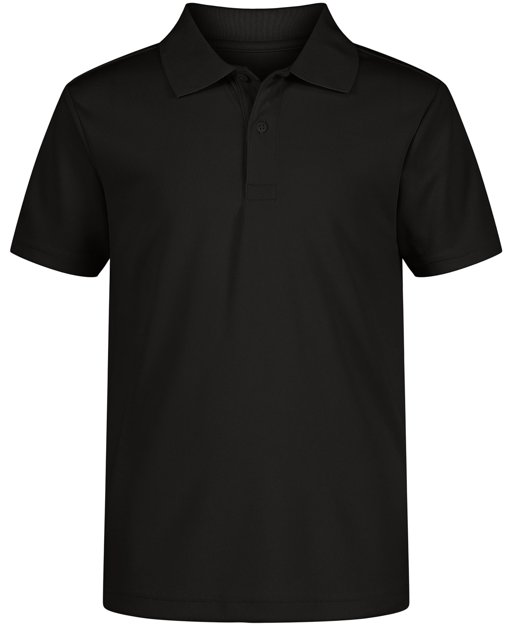 Nautica Boys' School Uniform Short Sleeve Polo Shirt, Button Closure, Moisture W