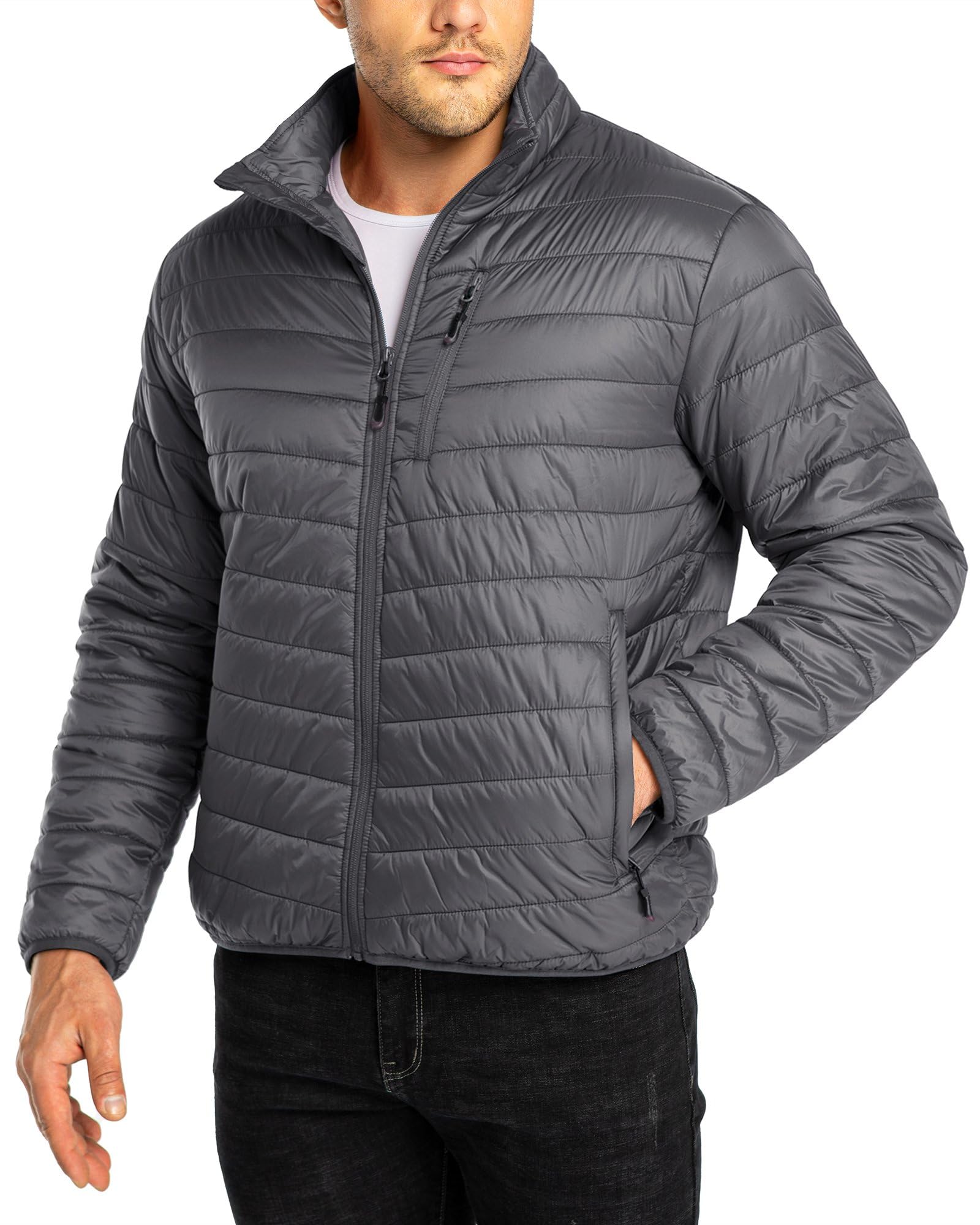 33,000ft Mens Winter Jacket Lightweight Warm Down Jacket Padded Puffer Jacket Me