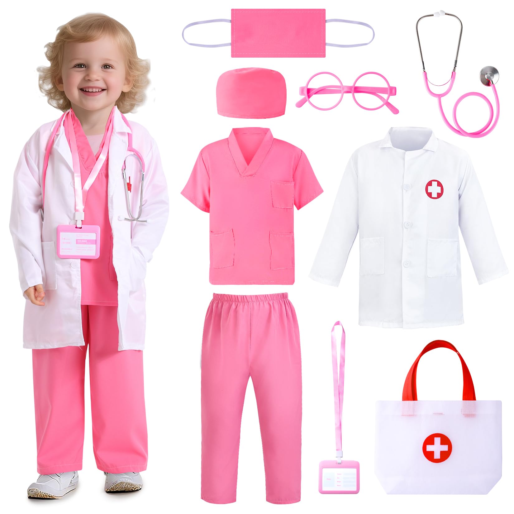 LIMIROLER Doctor Costume for Girls, Kids Doctor Play Set, Ages 3-6 | Toddler Doc