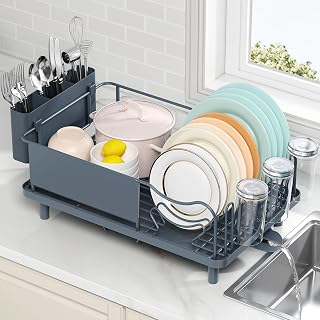 KINGRACK Stainless Steel Dish Drainer Rack, Matte-Green