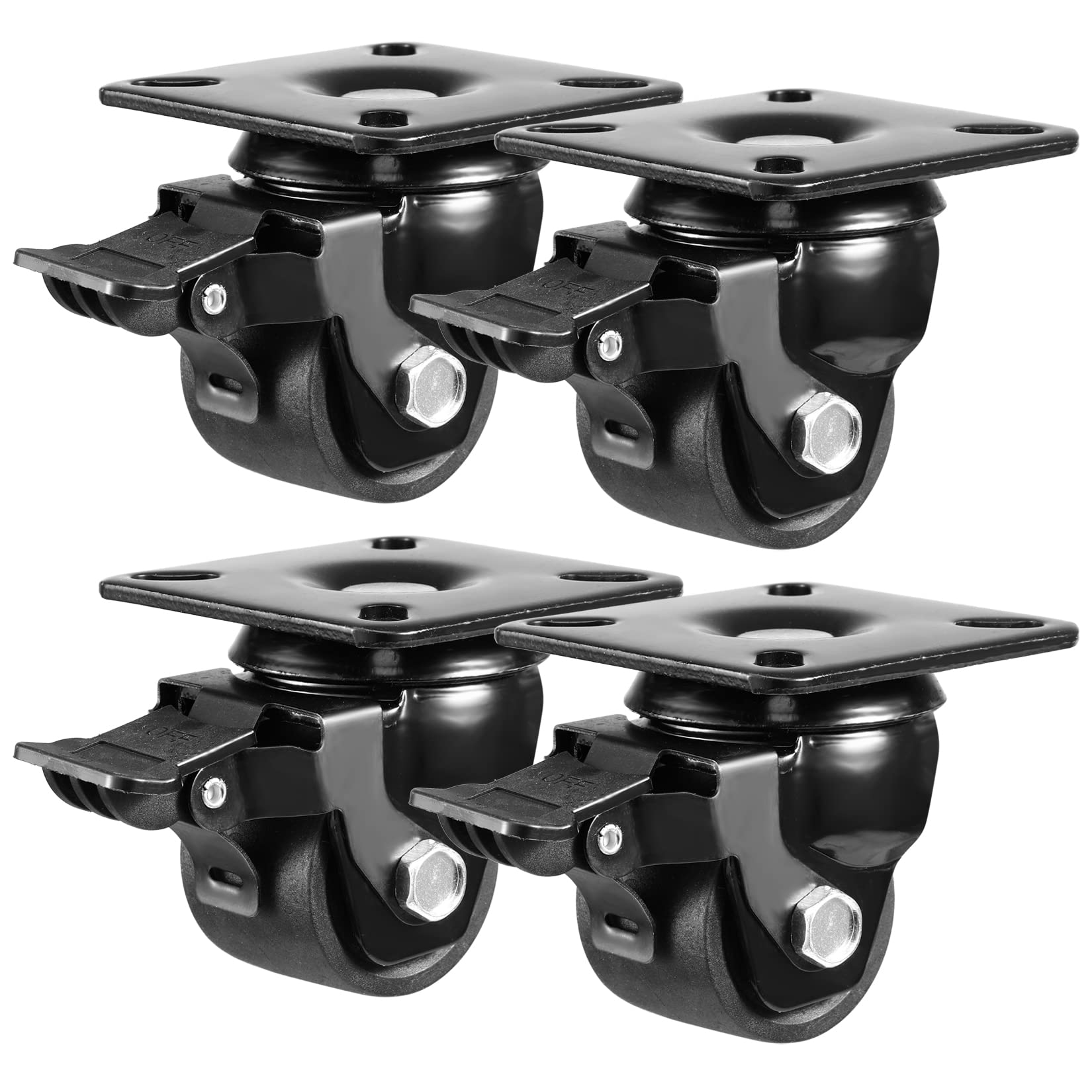 W B D WEIBIDA 2” Plate Swivel Caster Wheels Set of 4 Heavy Duty, Load Capacity 2