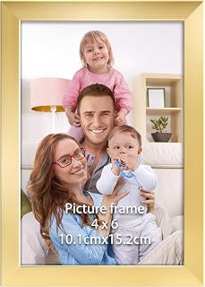 Giftgarden Gold 6x4 Photo Frame, Sleek Thin Design Picture Frames 6x4 for Tabletop or Wall Displays