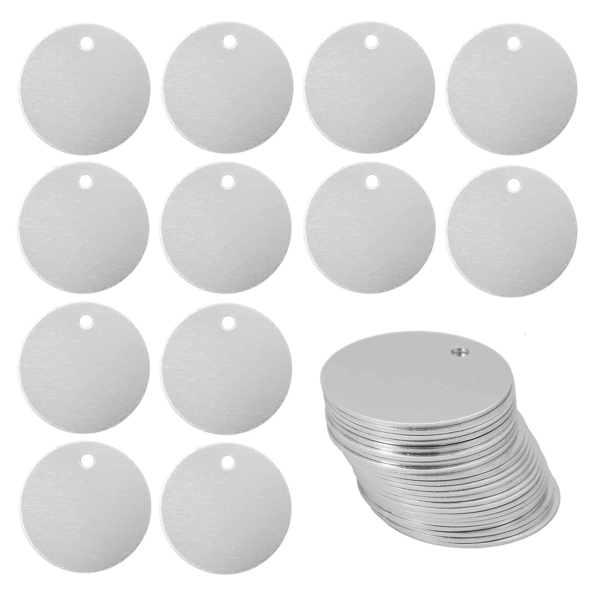 StayMax Round Aluminum Blank Tags Stamping Blanks Engraving Blanks 25 Pack (Sive