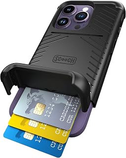 Scooch for iPhone 14 Pro Wallet Case Card Holder, Wingmate, Black