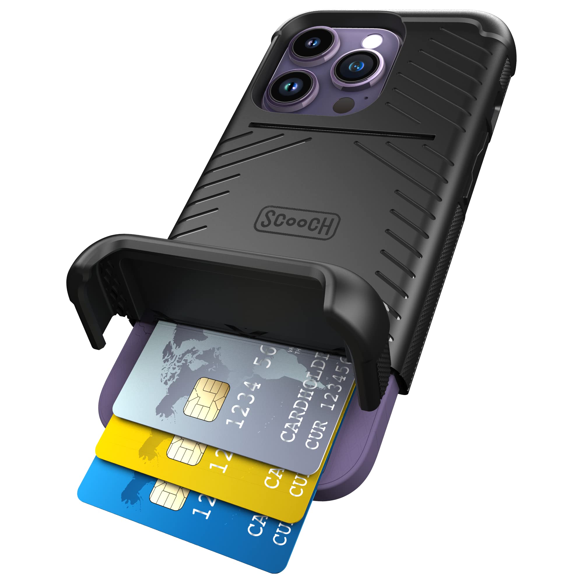 Scooch for iPhone 14 Pro Wallet Case Card Holder, Wingmate, Black