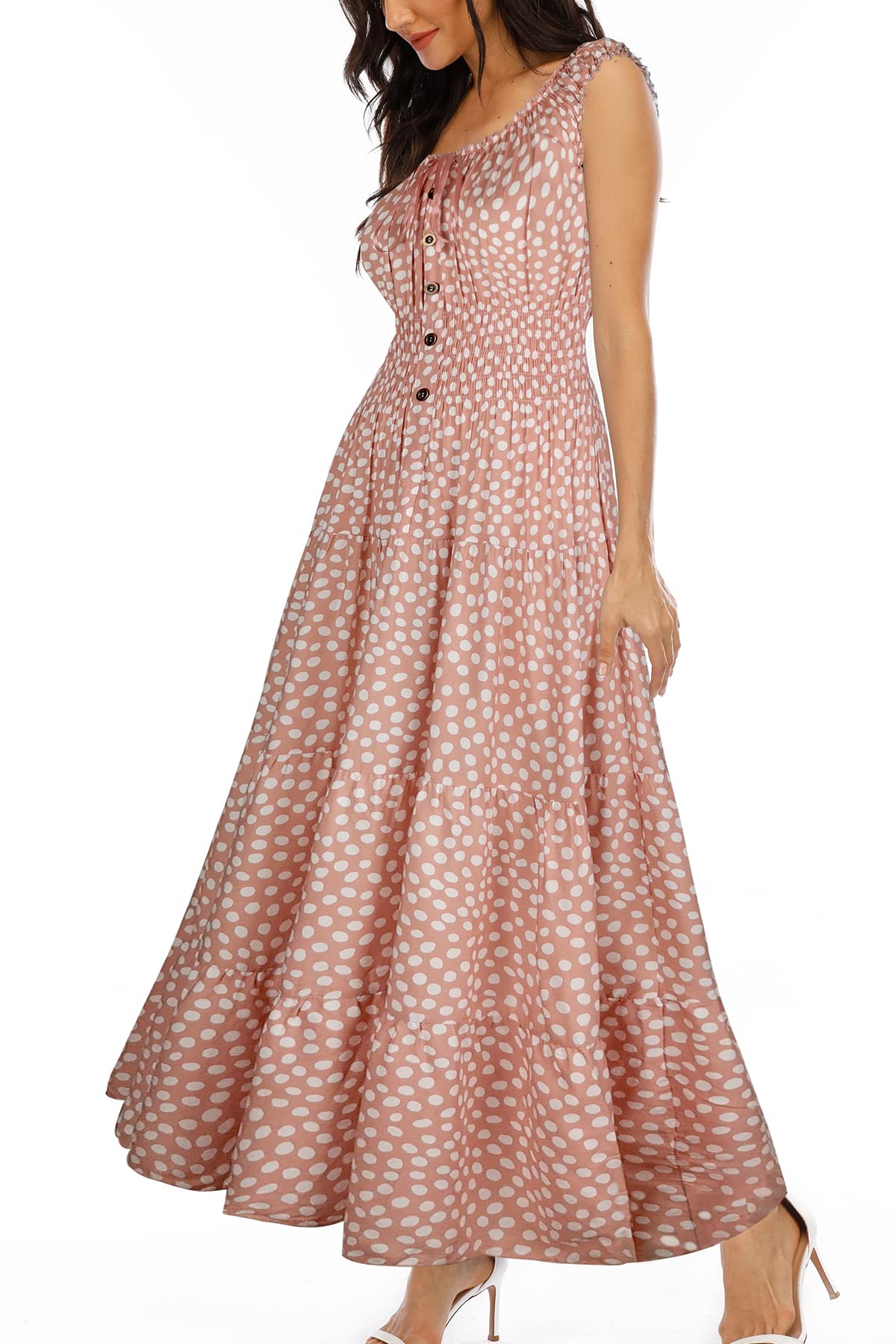 Women's 2026 Summer Boho Floral Print Tiered Casual Flowy Long Maxi Dress