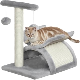 PawHut Cat Tree, Cat Tower for Kittens with Rotatable Top Bar - Grey