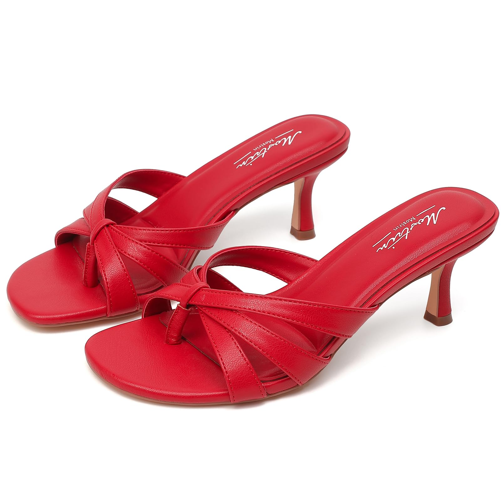 Mostrin Kitten High Heels for Women Pointed Toe Vintage Mules Heels Sexy Slipper