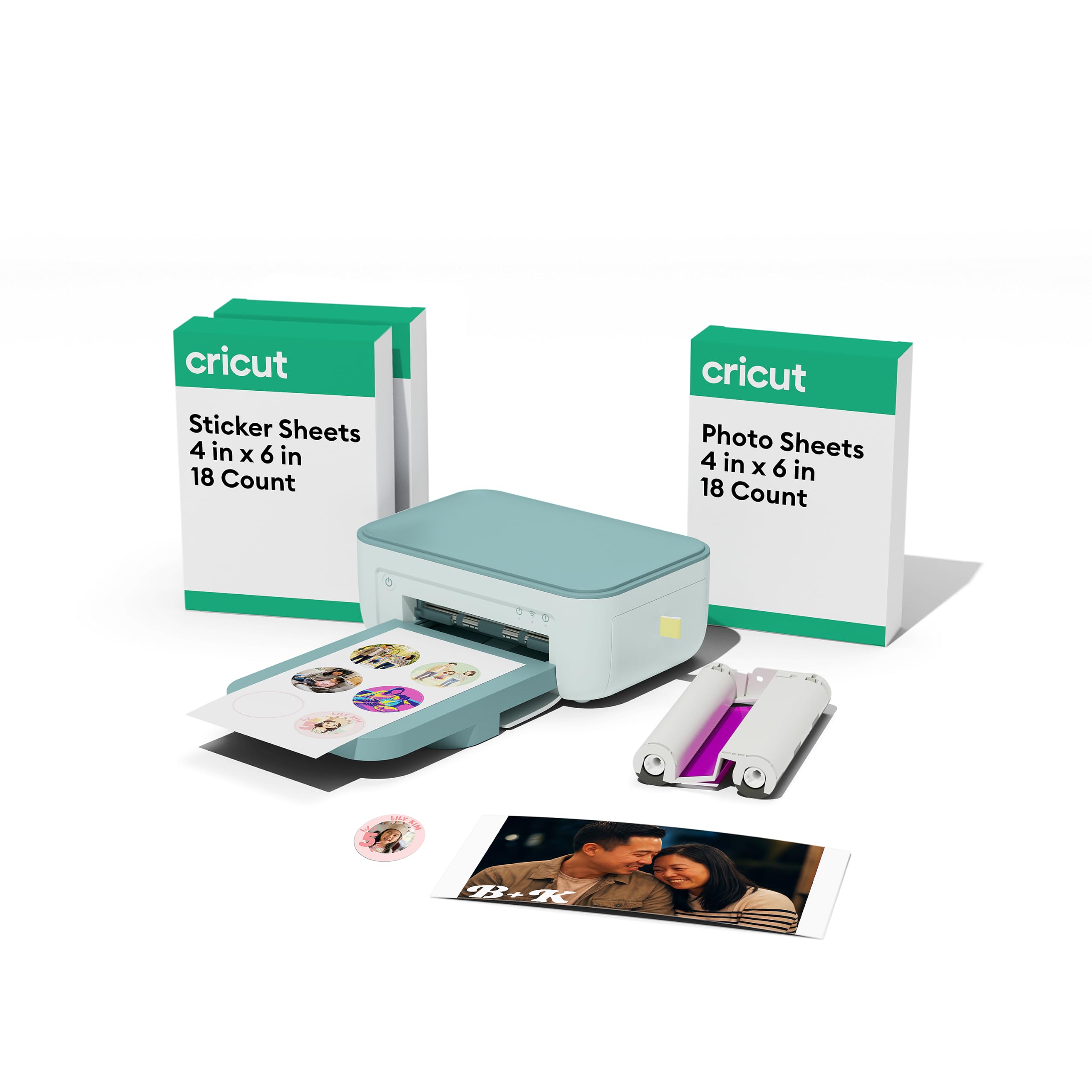 Cricut StickerPix Print™ Essential Bundle, Sea Green | All-in-One Photo Printer,