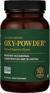 Global Healing Oxy-Powder Colon Cleanse, Magnesium Oxide, 60 Capsules | Gentle overnight ozonated magnesium cleanse for occasional constipation and bloating, non-stimulant (15 servings)