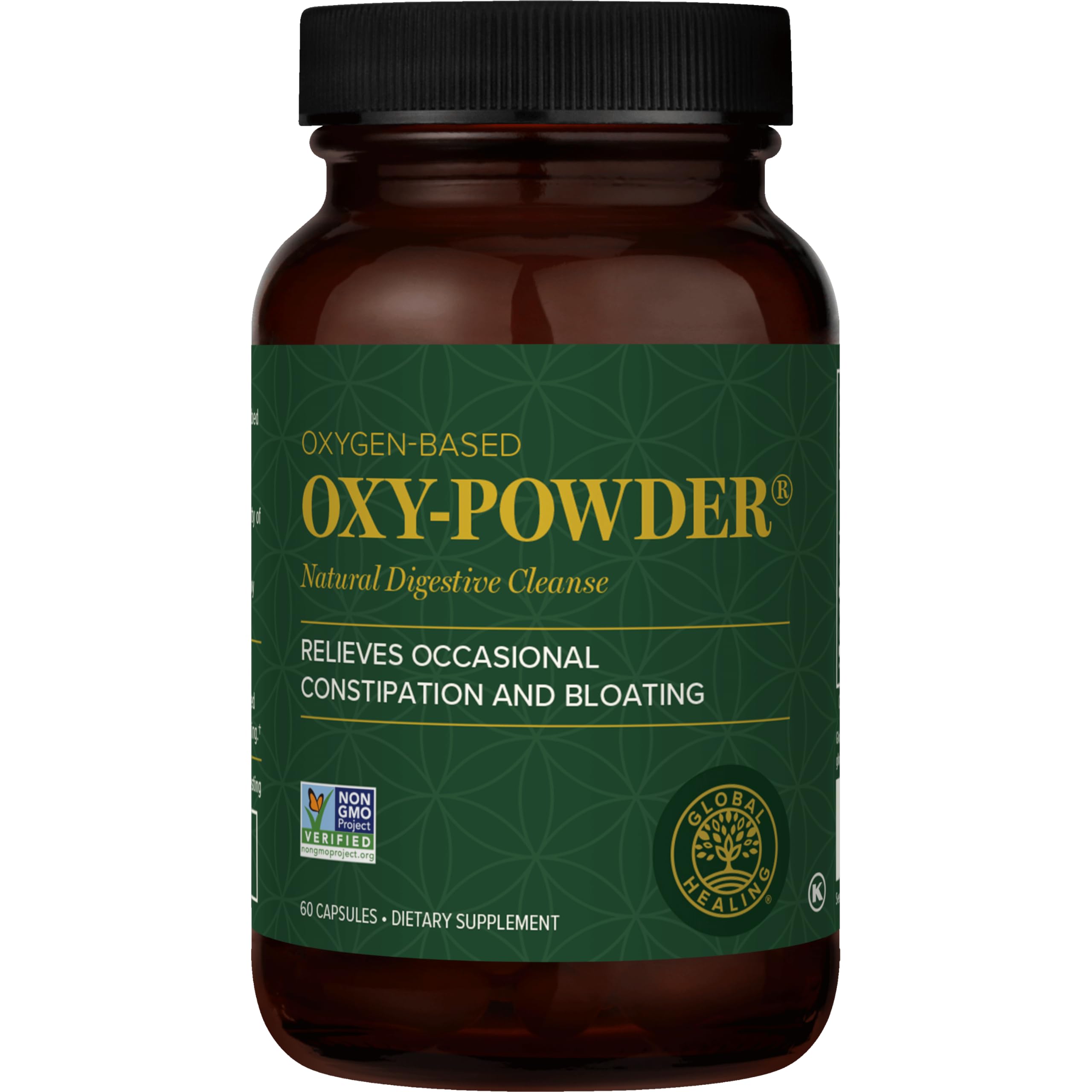Global Healing Oxy-Powder Colon Cleanse, Magnesium Oxide, 60 Capsules | Gentle o