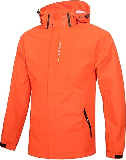 Men's Lightweight Waterproof Rain Jacket,Shell Hooded Outdoor Raincoat Hiking Windbreake jacket