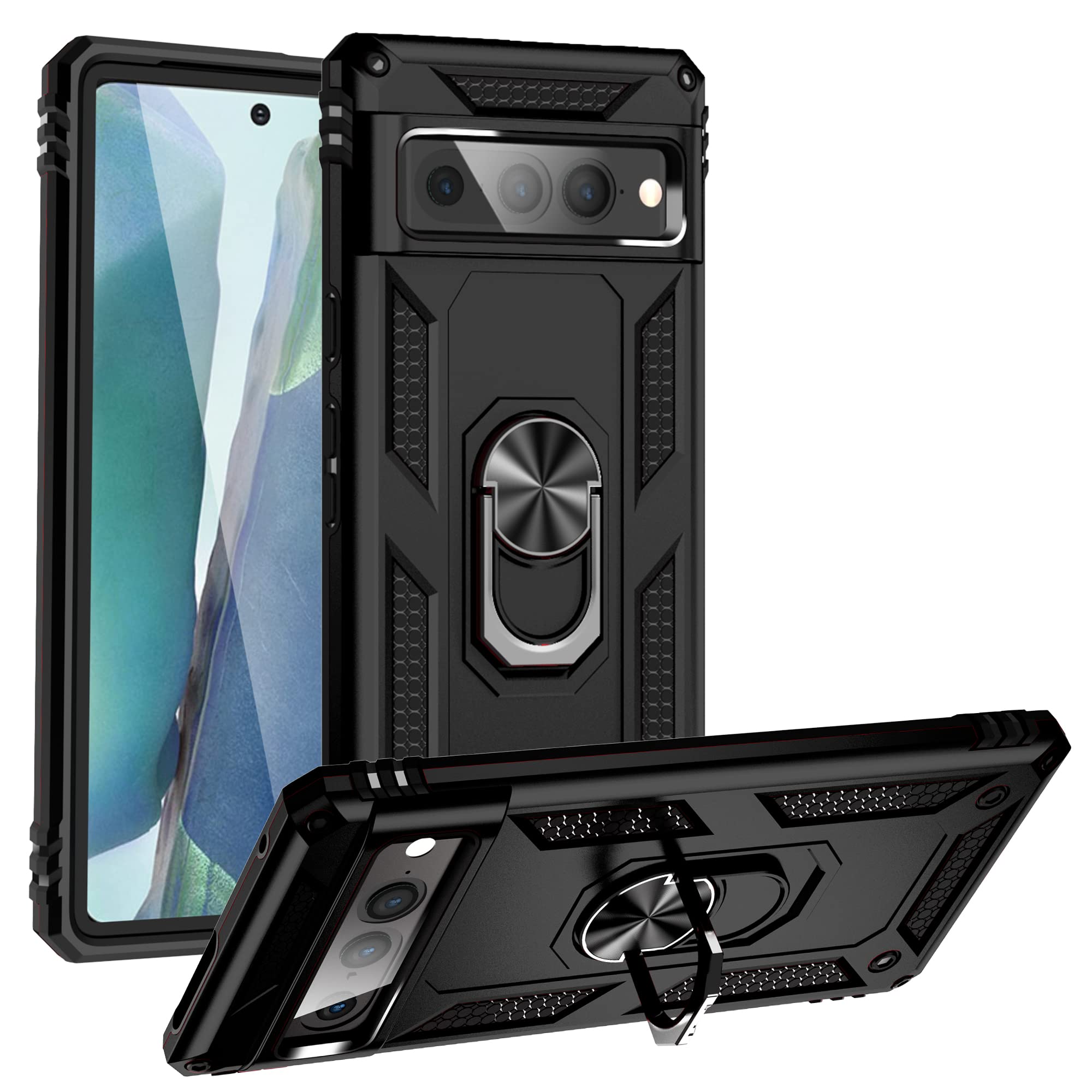 Korecase Case for Google Pixel 7 Pro with Kickstand, Black