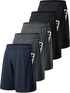 3/5 Pack Men's Gym Shorts with Pockets Quick Dry Breathable Running Workout Sportswear