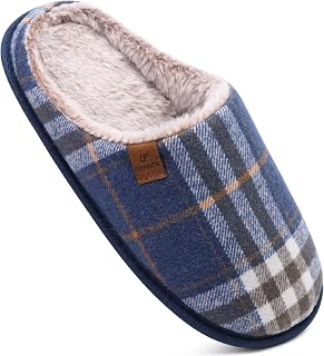 COFACE Mens Cozy Memory Foam Scuff Slippers Warm Slip On House Shoes