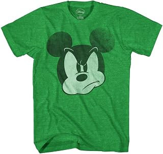 Disney Mad Mickey Mouse Uomini Adulti T-Shirt Heather x Verde-Grande