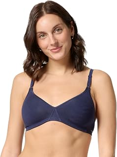 Nur Die Baumwoll BH Bügelloser Doppellagiger Softcup-BH Bra Weich Bequem Unsichtbar Nahtlos Unter der Kleidung Women's Bra (Pack of 1)