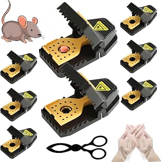 Mouse Traps - Rat Trap Quick Effectively Best Mouse Trap Safe No Touch Humane Mousetraps Indoor Outdoor Reusable Mouse Traps, Snap Traps for Mice Traps Used Basement/Garage/attic 9Set(2L+6S+1*Clip)