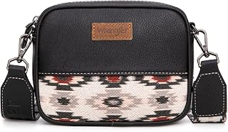 Wrangler Crossbody Bag for Women Aztec Mini Crossover Purse with Guitar Strap