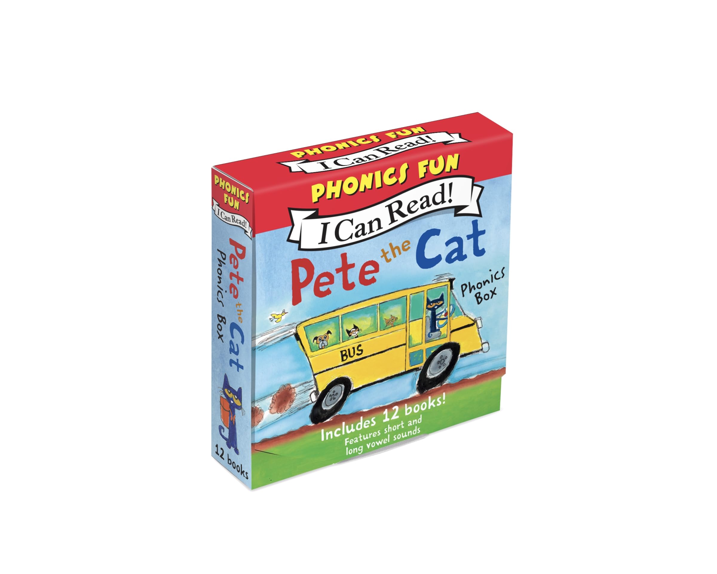 Pete the Cat 12-Book Phonics Fun!: A Box of 12 Mini-Books Featuring Short and Lo
