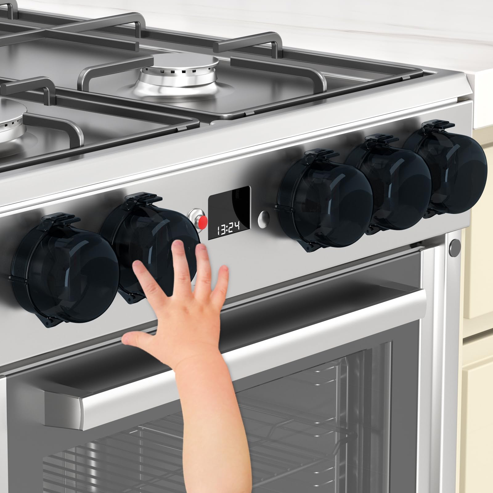 AOSITE Stove Knob Covers for Child Safety, 5 Pack Upgraded Stove Guard | Durable