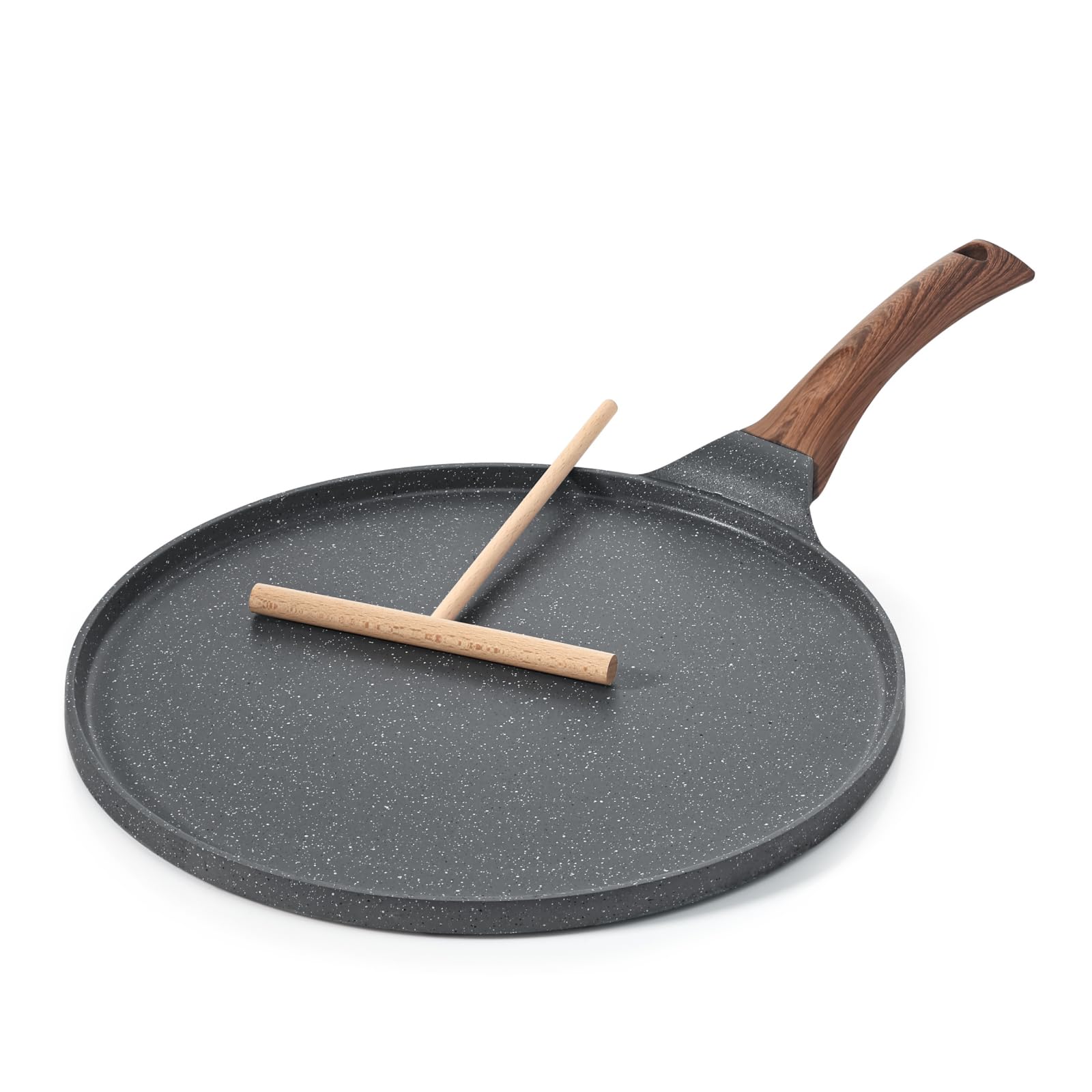 SENSARTE 10 Inch Nonstick Crepe Pan Granite Coating Pancake Pan Gray | Swiss Gra