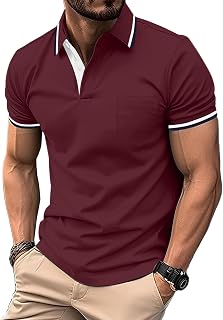 LLdress Men's Short-Sleeved Polo Shirt Golf Tennis T Shirt Lightweight and Breathable