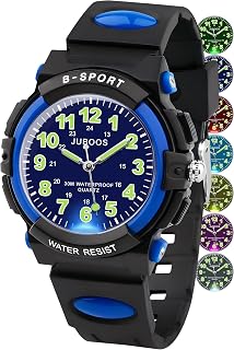 Juboos Orologio Analogico Per Bambini Con 7 Luci Notturne A Colori, Impermeabile, Cinturino Morbido, Orologio A Quarzo Per Ragazzi E Ragazze 5-18 Anni