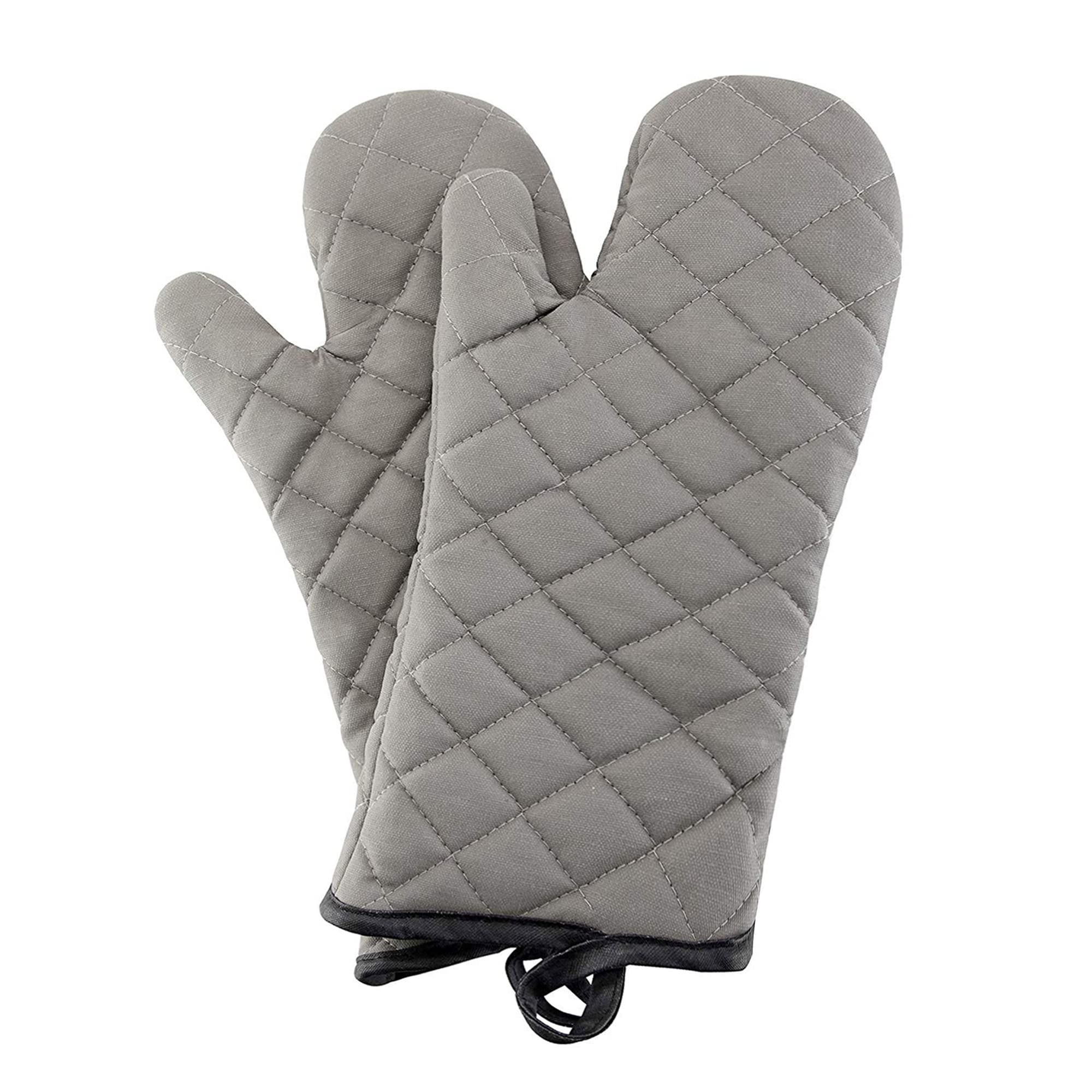 ARCLIBER Grey 13" Quilted Oven Mitts 1 Pair Flame Heat Resistant | Quilted Linin
