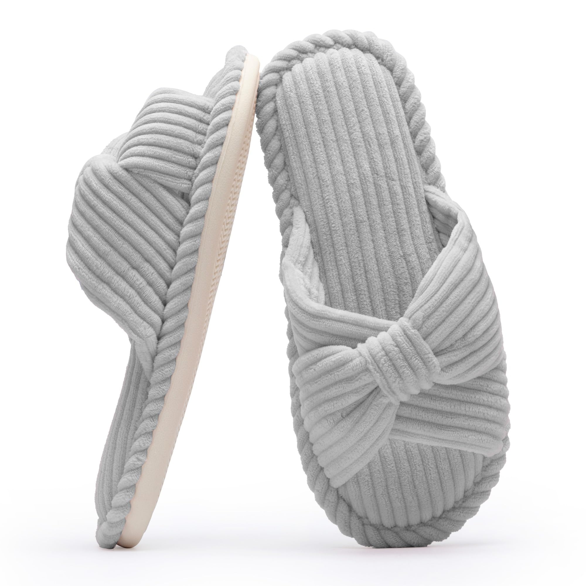 Chantomoo Women's Memory Foam Slippers for Home Bedroom Bathroom Spa Wedding Tra
