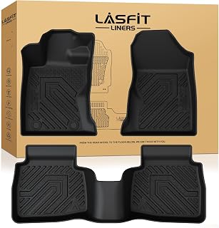 LASFIT Floor Mats for Subaru Outback 2026 | All Weather TPE Custom Fit Easy Clean Durable Floor Liners, 1st & 2nd Row Car Mats Accessories, Black