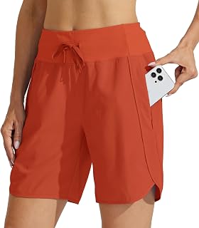 Willit Women's 7" Athletic Running Shorts Long Workout Hiking Shorts Quick Dry High Waisted Active Zipper Pocket