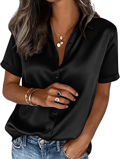 Women's Classic Dress Shirts, Long Sleeve Plaid Work Top