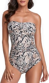 Smismivo Women's One Piece Swimwear Strapless Tummy Control Push Up One Piece Swimsuit Women Padded Elegant Curvy One Piece Swimsuit for Women Beach Summer Beachwear