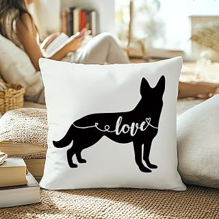 German Shepherd Gifts Pillowcase 18x18 Women German Shepherd Gift Dog Throw Pillow Case Home Bedroom Living Room Decor