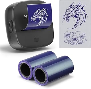 MUNBYN 2-Inch Tattoo Stencil Paper Roll for ITP07 Printer | Continuous Roll Format, Temporary Body Art, Compatible with ITP07, DIY Craft Designs, Reduces Paper Waste