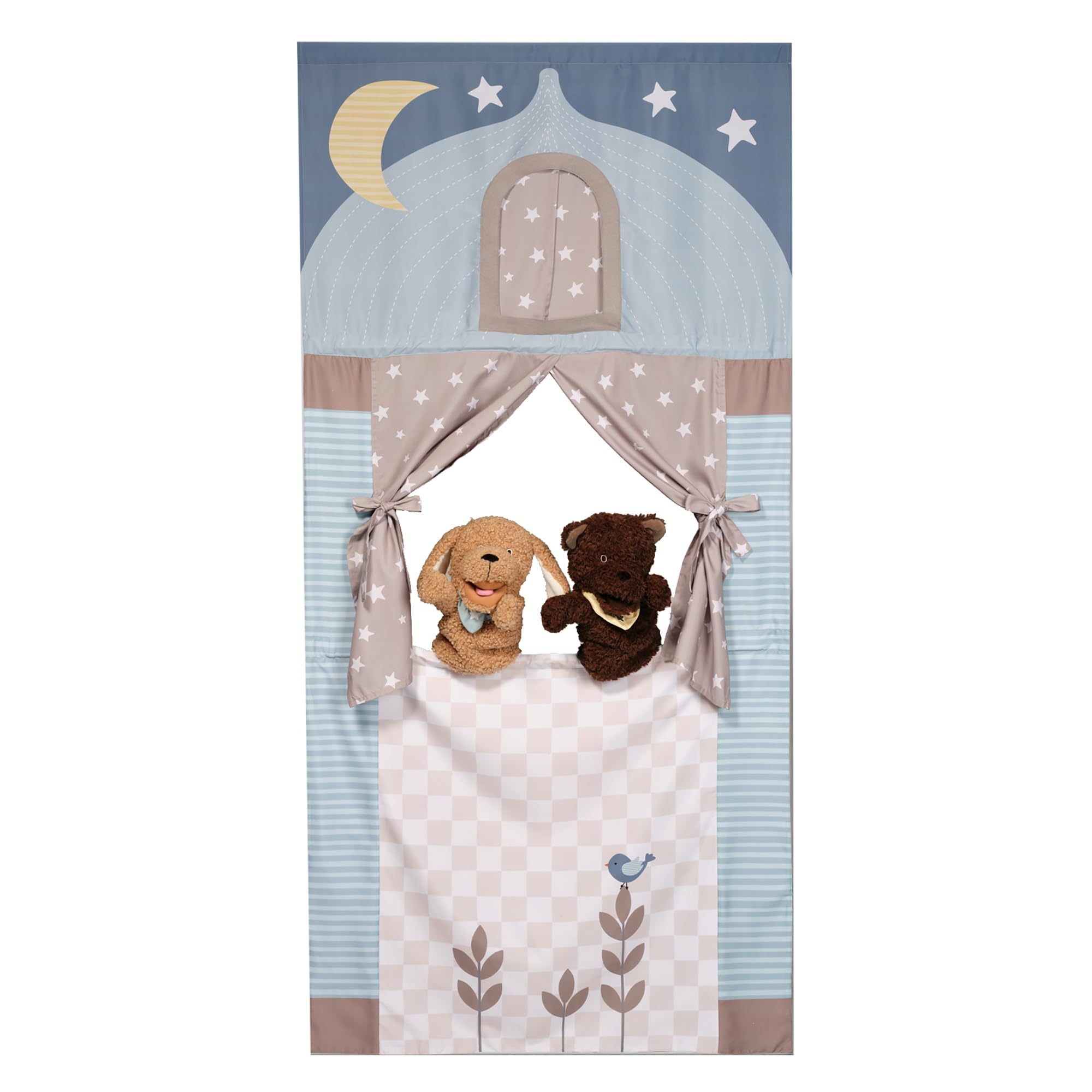 Lambs & Ivy Doorway Puppet Theater Developmental Toy with 2 Luxury Puppets | Inc
