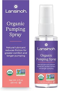 Lansinoh Organic Pumping Spray, Lanolin-Free Flange Lubricant, 2 Fl oz | Breast Pump Spray, Hypoallergenic, Vegan, Plant-Based Breastfeeding Essentials for Sore Nipples &amp; Moisturized Skin