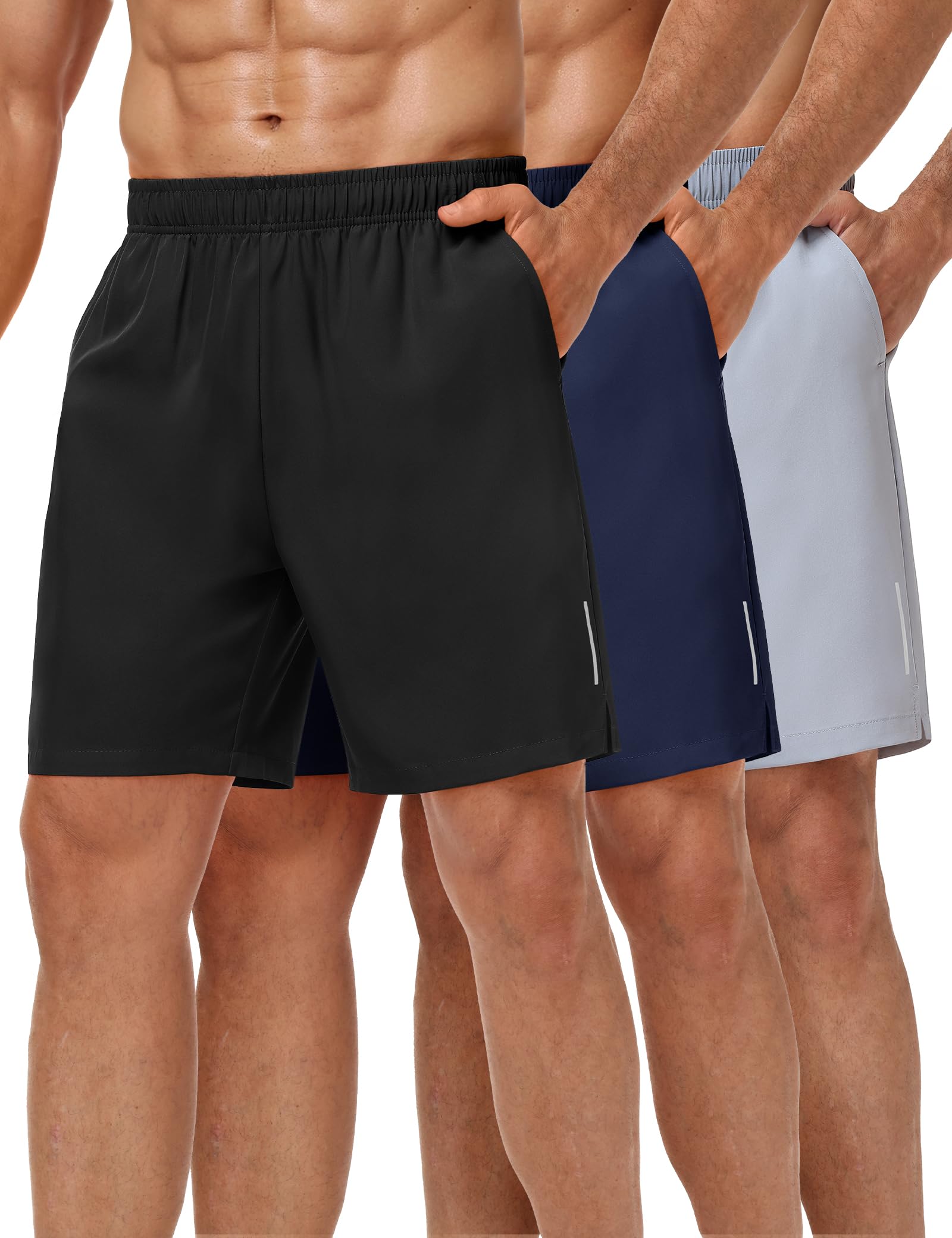 MIER Pantaloncini da Corsa da Uomo, 17,8 cm, Leggeri, ad Asciugatura Rapida, con