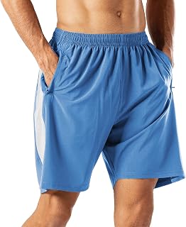 HMIYA Herren Sport Shorts Kurze Hose mit Reißverschlusstasch