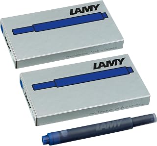 LAMY T10 Set of 2 Erasable Ink Cartridges with Large Ink Supply, Suitable for All Lamy Fountain Pen Models with Cartridges, 1.25 ml Content per Cartridge, 5 Pieces per Pack, Blue Ink Colour