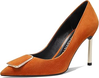 Castamere Women's Stiletto High Heel Closed Toe Pumps Slip-on Party Office Dress Cute Classic Shoes 8.5 cm Heels