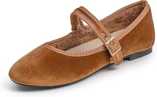 Feversole Women's Winter Mary Jane Fashion,Elegant Women's Casual Shoes Ballerinas Soft Bottom Comfortable Walking Daily Mary Jane Fashion Shoes